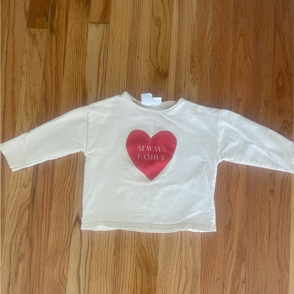 Zara “always family” long sleeve 18-24 months